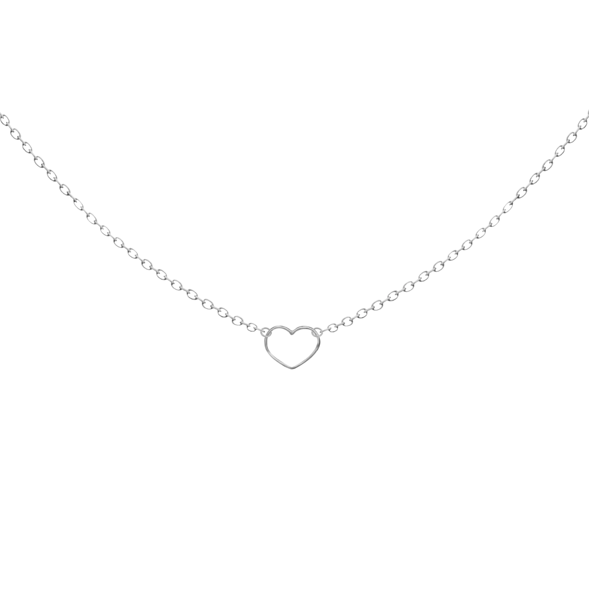 Kontúr Szív Örök Rózsával Ezüst 925 Nyaklánc