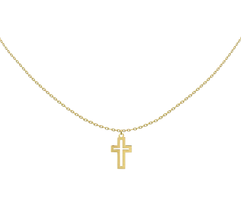 Grav Cross Contour Arany 14K Nyaklánc
