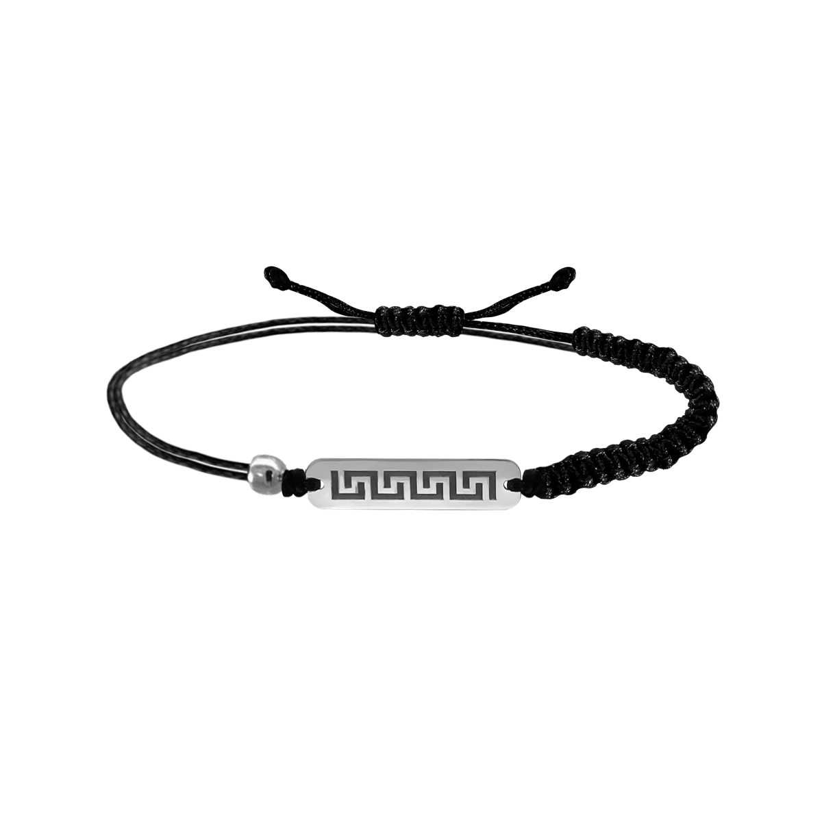 Görög Motívum Makramé Ezüst 925 Férfi Karkötő