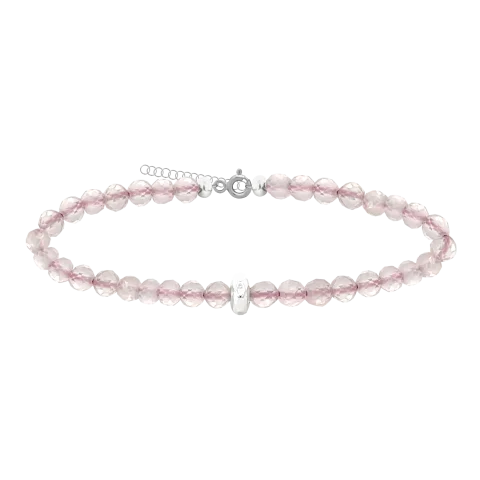 GRAV Gemstone Rose Quartz Ezüst 925 Ásvány Karkötő