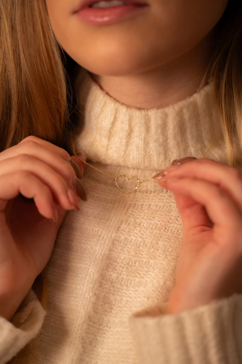 Egyedi Szív Ezüst Nyaklánc