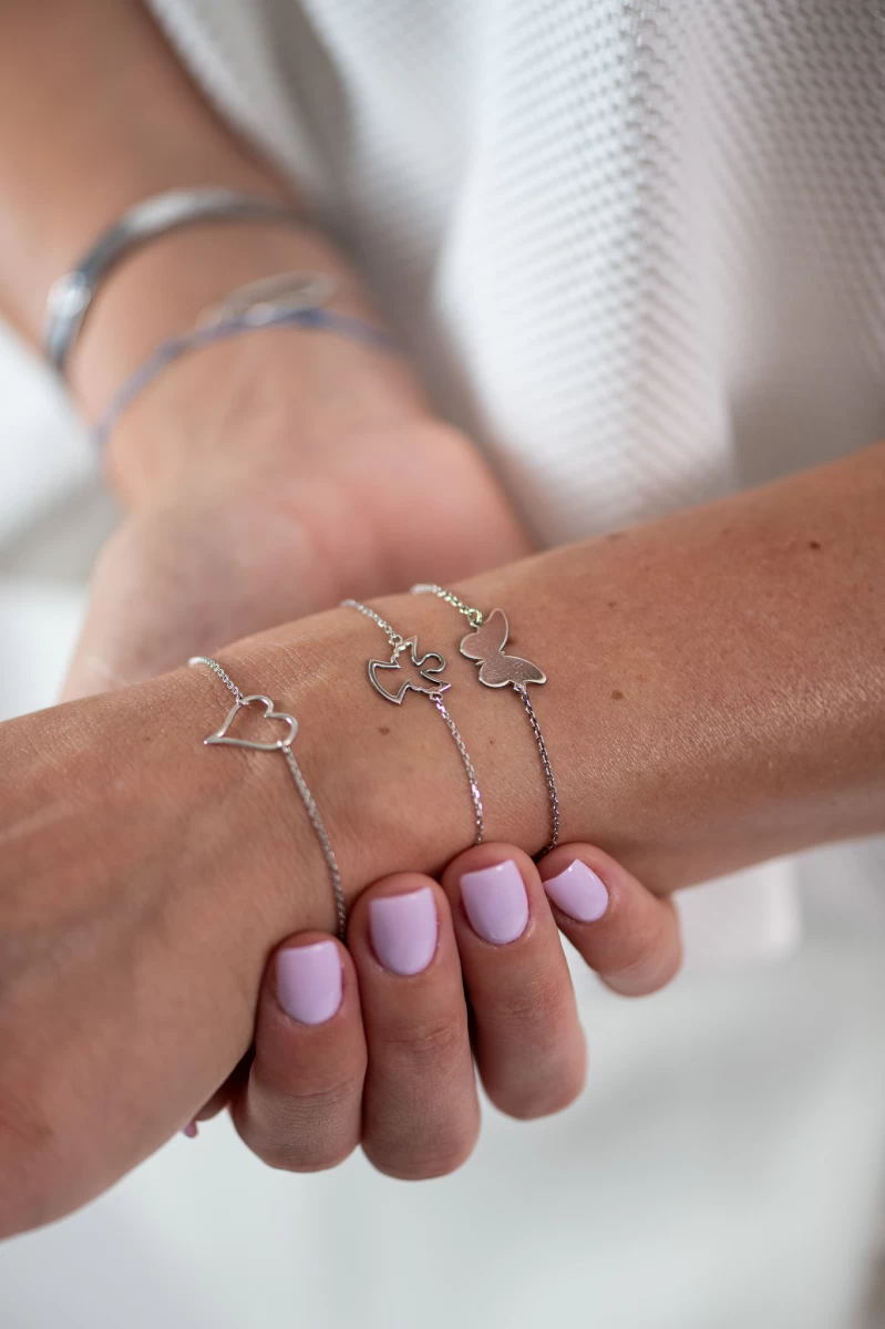 Kontúr Belle Szív Ezüst Karkötő