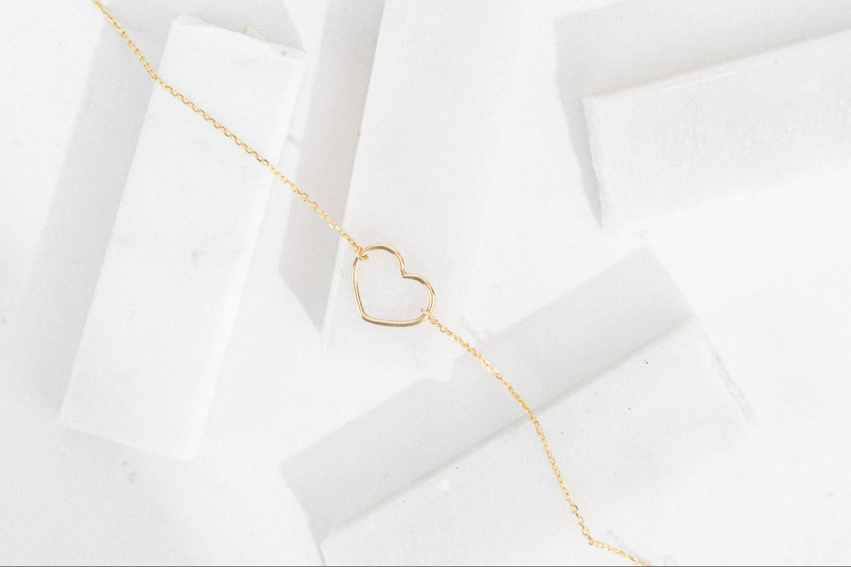 Kontúr Szív Örök Rózsával Ezüst 925 Nyaklánc