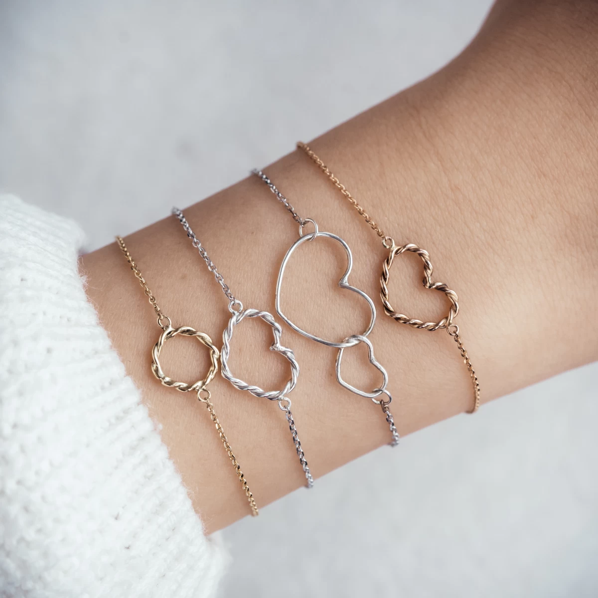 Grav Double Heart Ezüst 925 Karkötő